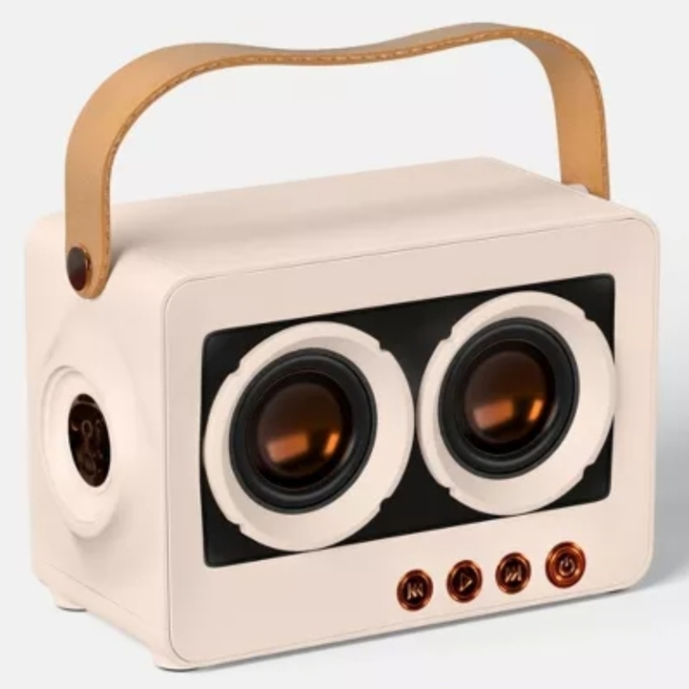 Heyday Retro Speaker with Tan and Gold Accents